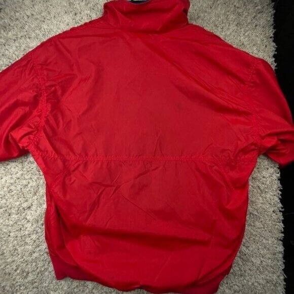 Patagonia Men's Full Zip Windbreaker Rain Jacket Red Medium Pockets w Logo Adult - Picture 11 of 16